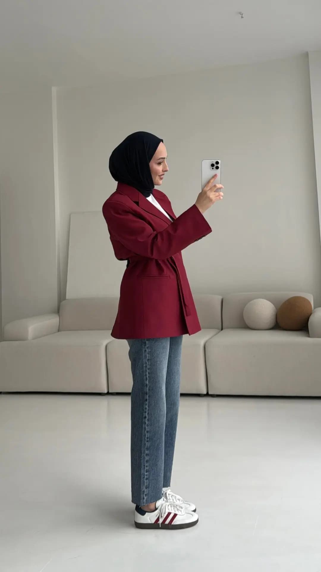 Bağlamalı Blazer Ceket Bordo
