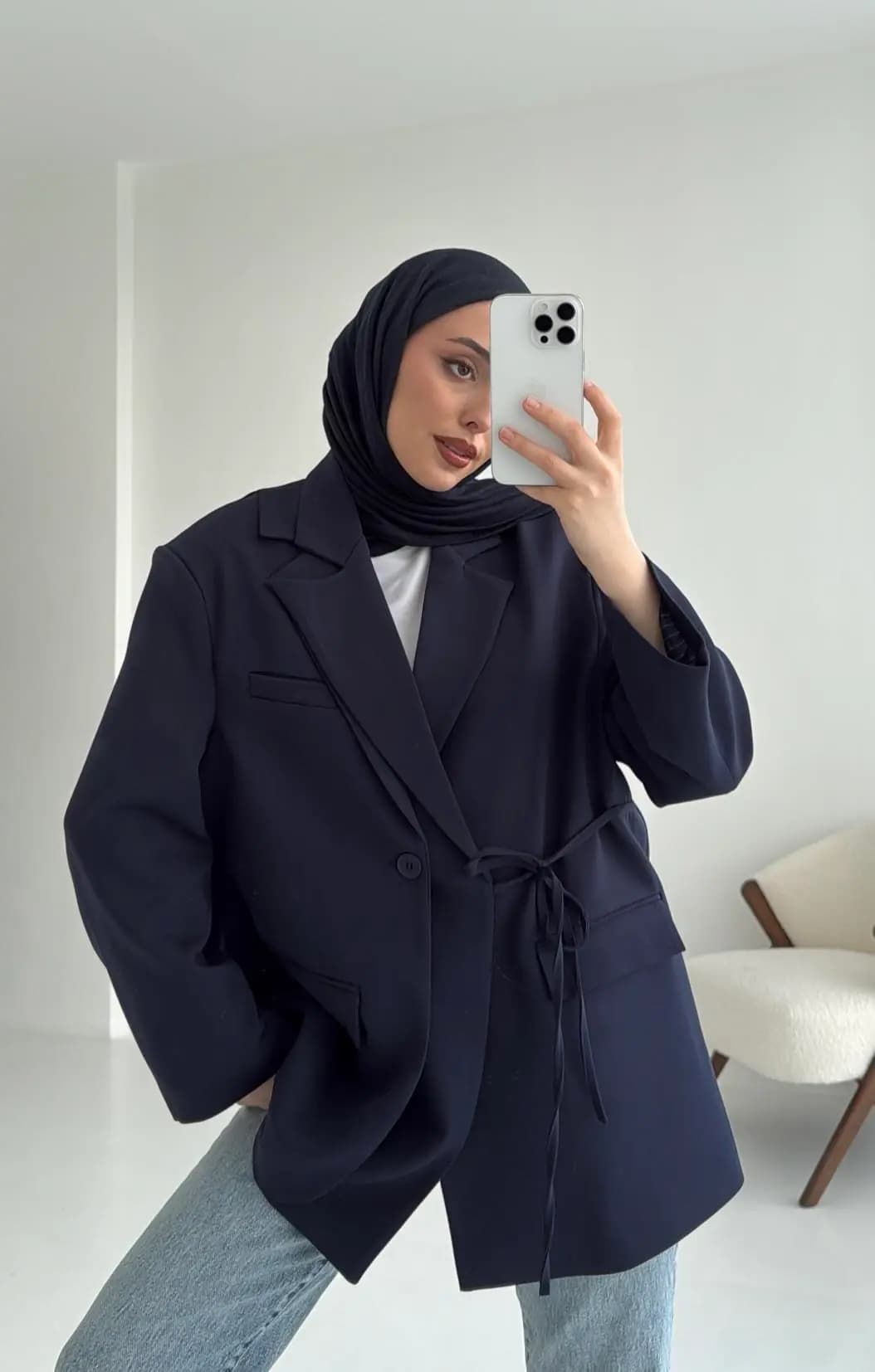 Tasarım Blazer Ceket Lacivert