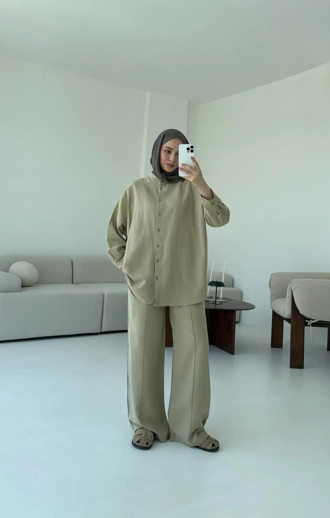 Oversize Gömlek Pantolon Takım Cagla