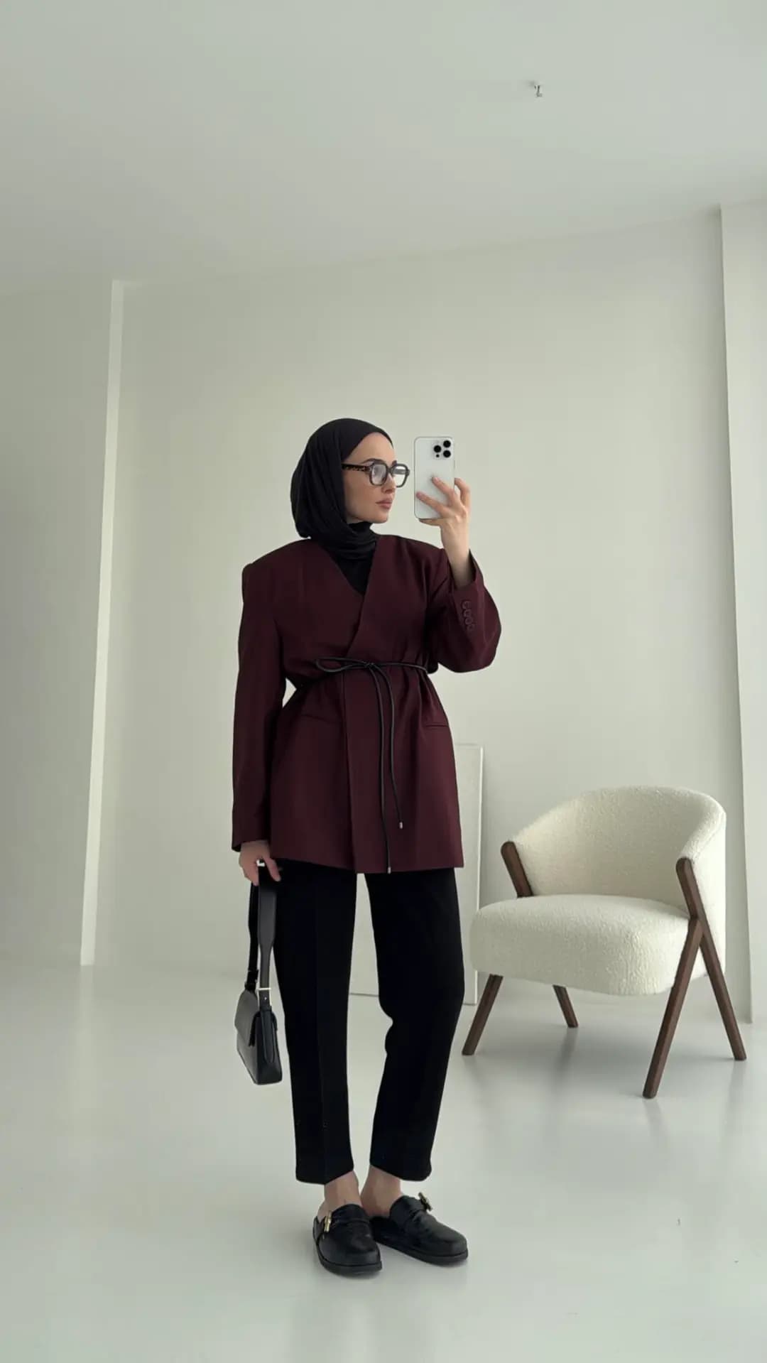 Hakim Yaka Blazer Ceket Bordo