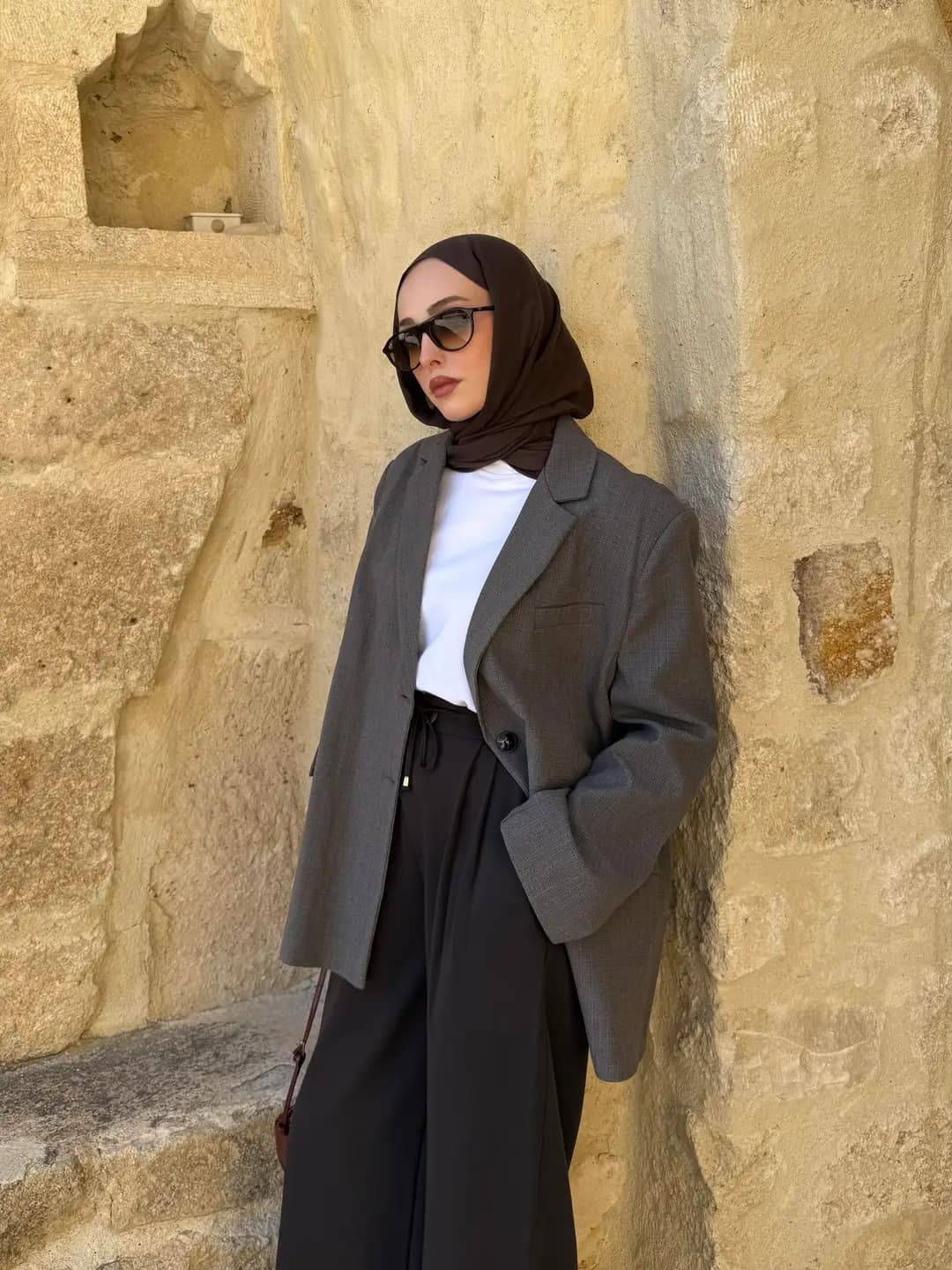 Gri Oversize Blazer Ceket