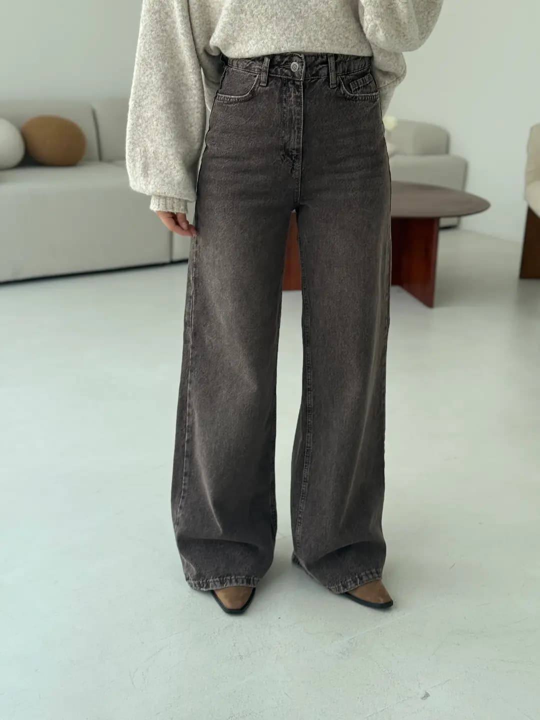 Wide Leg Kahve Jean