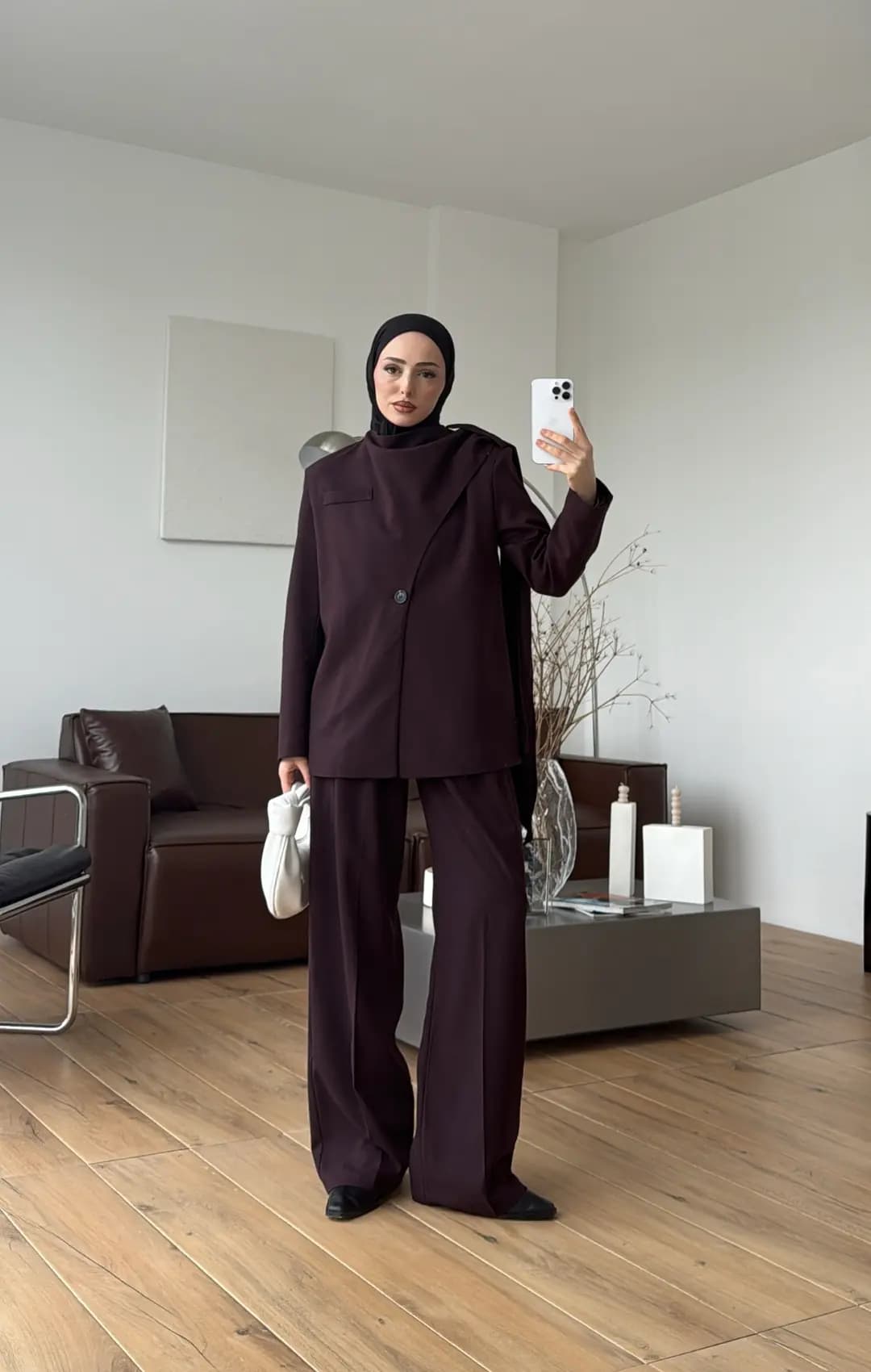 Şallı Ceket Takım Mürdüm