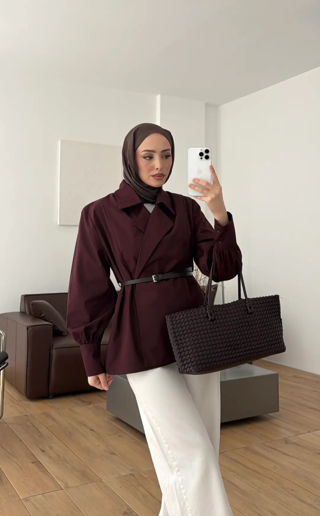 Vatkalı Kemerli Gömlek/Trenc Mürdüm