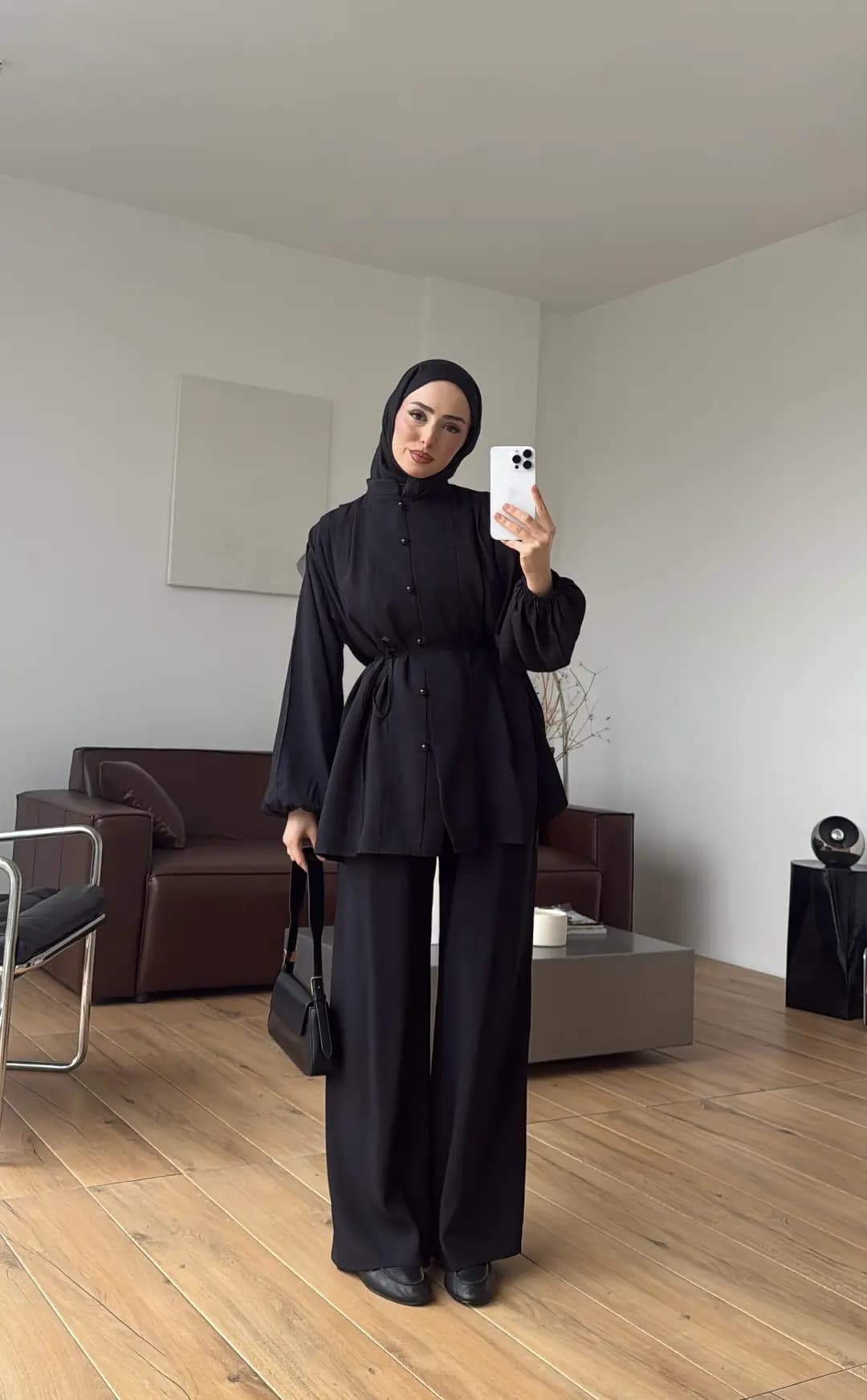 Omuzdan Pileli Hakim Yaka Takım Siyah