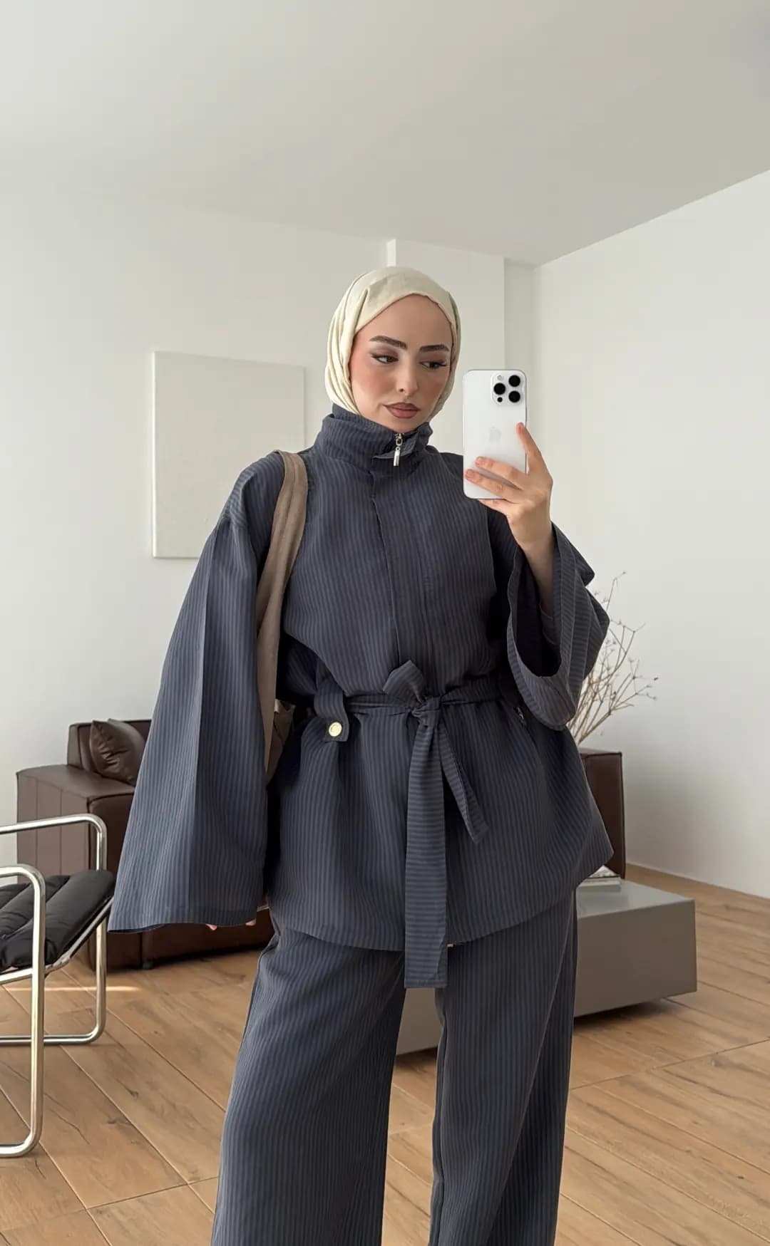 Fermuarlı Dik Yaka Takım Lacivert