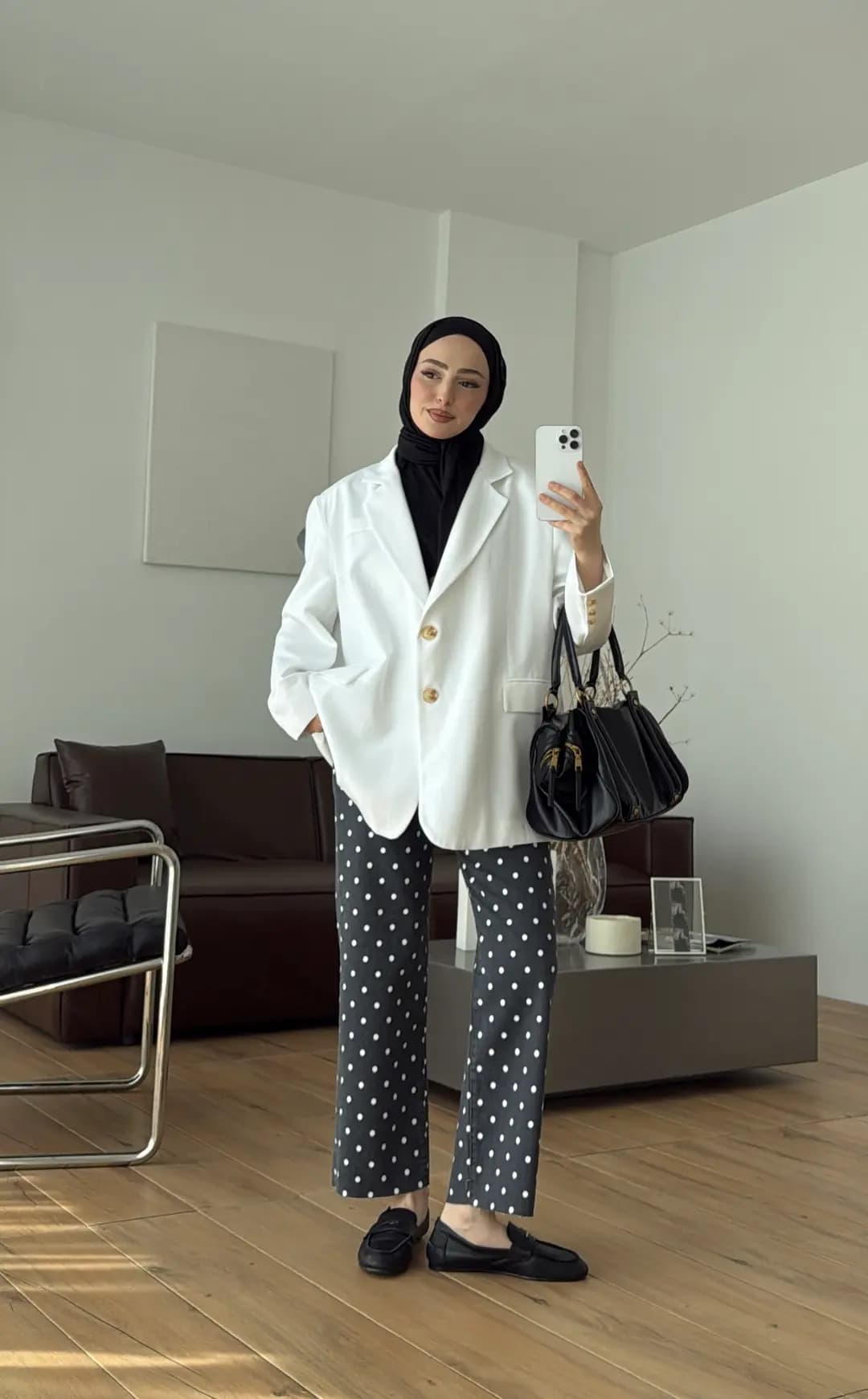 Oversize Keten Ceket Beyaz