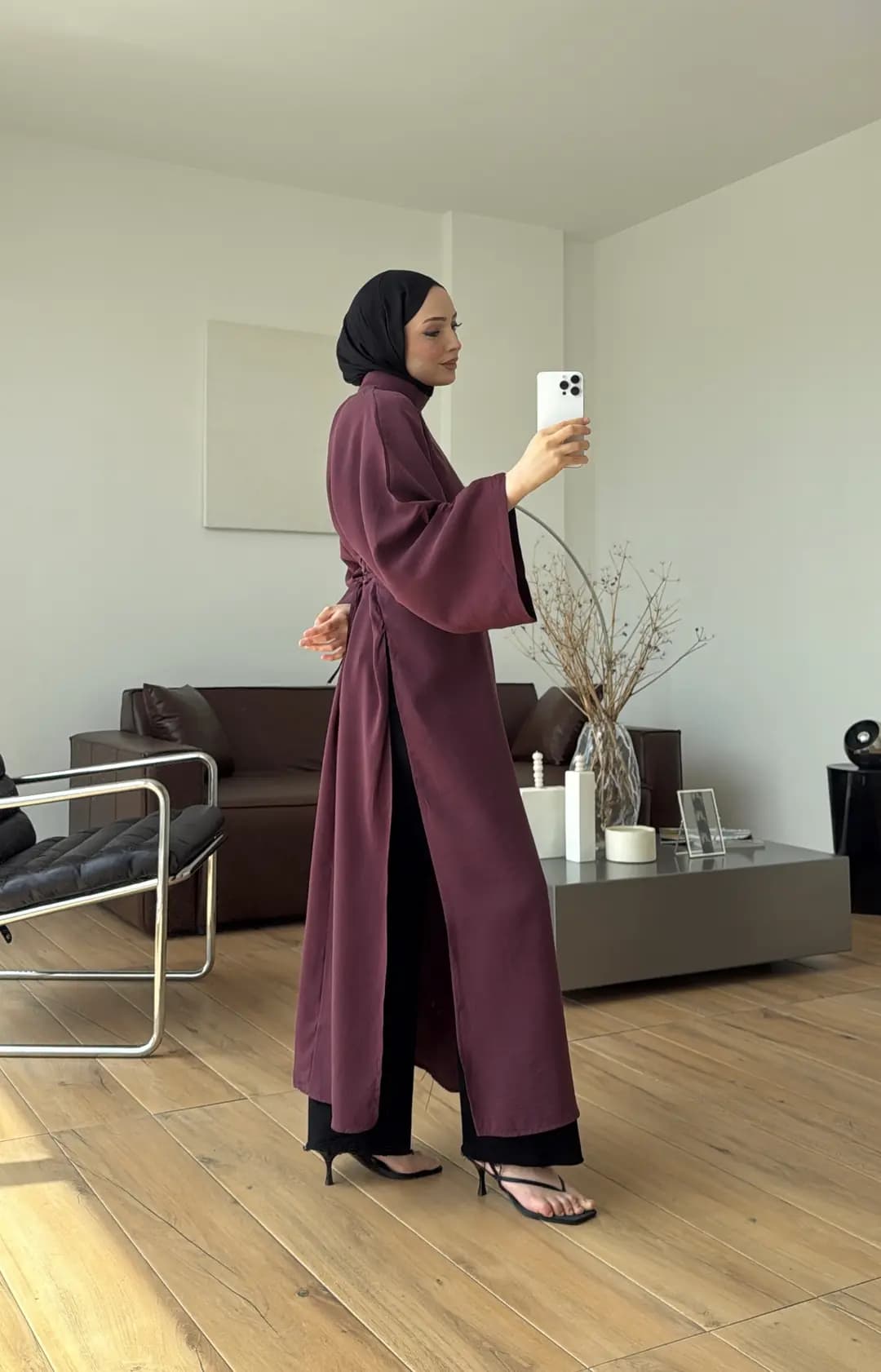 Yırtmaç Detaylı Tunik Bordo