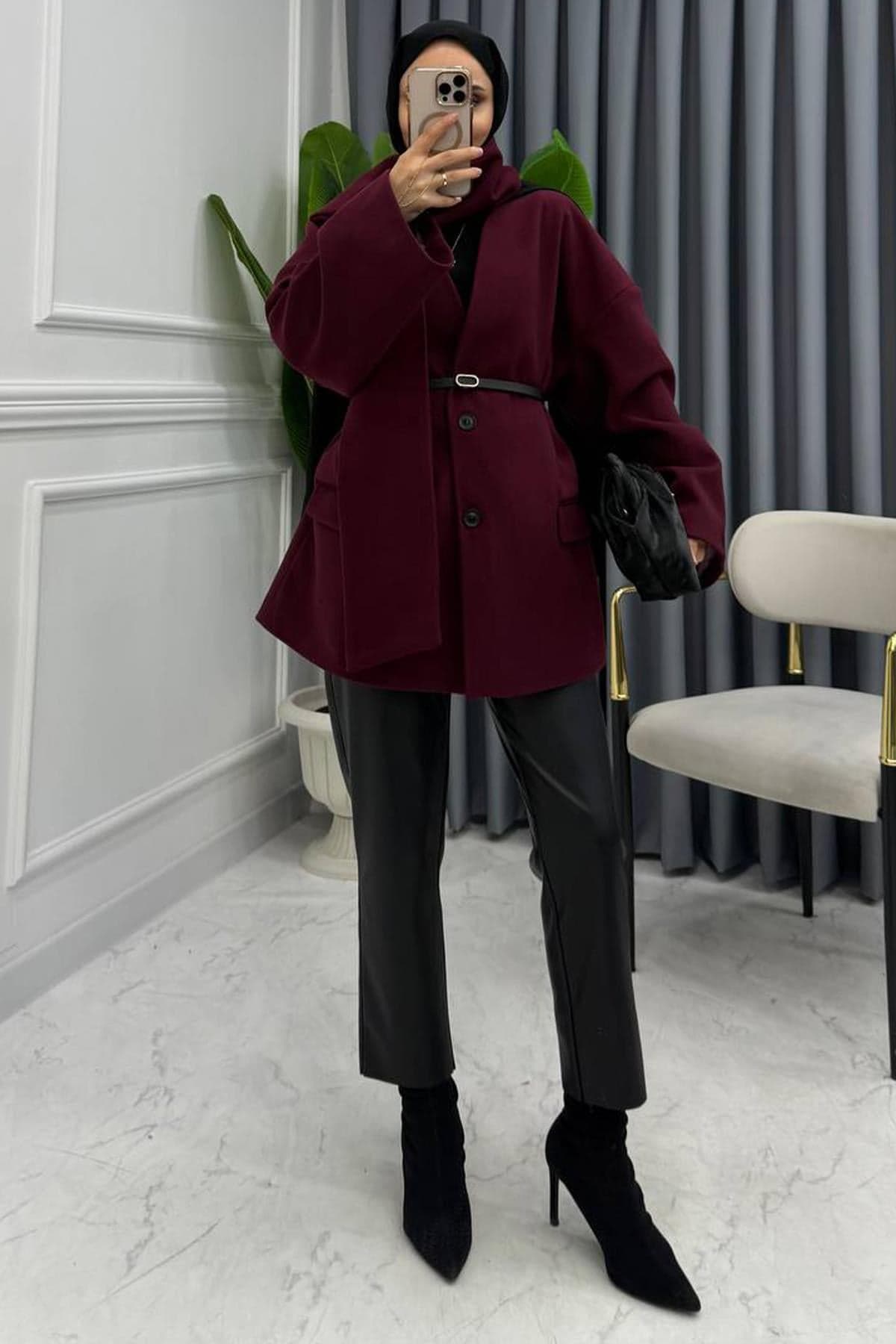 ATKILI KAŞE KABAN BORDO