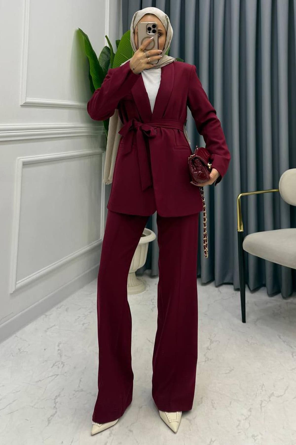 PREMİUM BLAZER TAKIM BORDO